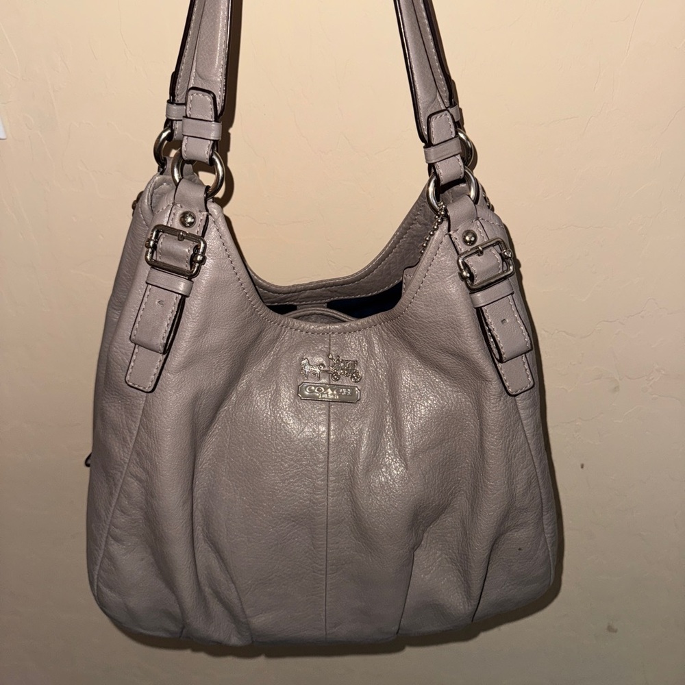 Coach Gray Leather Shoulder Bag